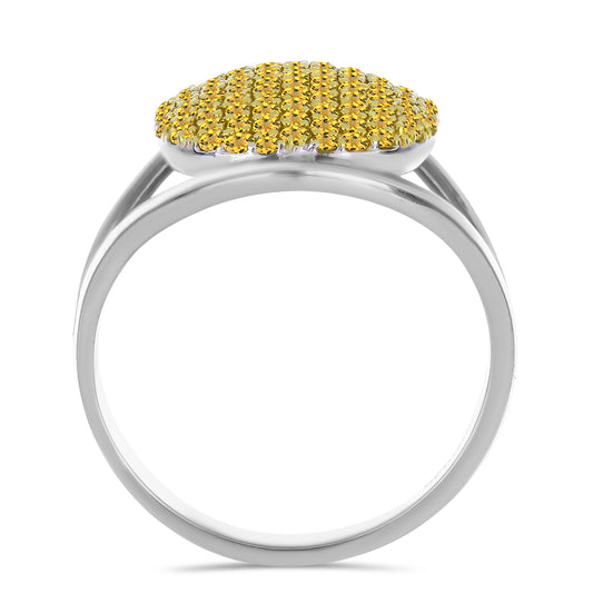 Goldplattierter Silberring mit Zitrin aus dem Ural