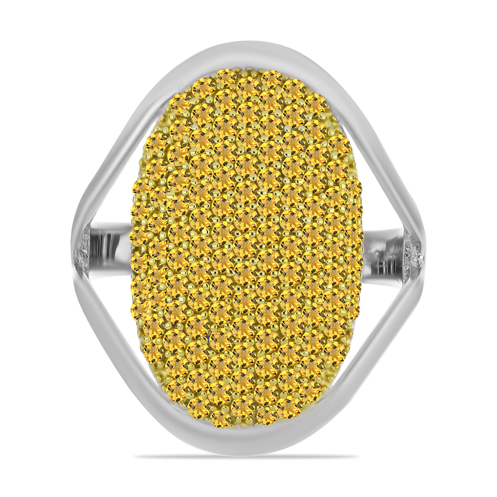 Goldplattierter Silberring mit Zitrin aus dem Ural 3 