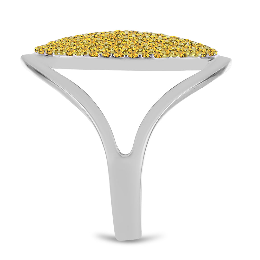 Goldplattierter Silberring mit Zitrin aus dem Ural 4 