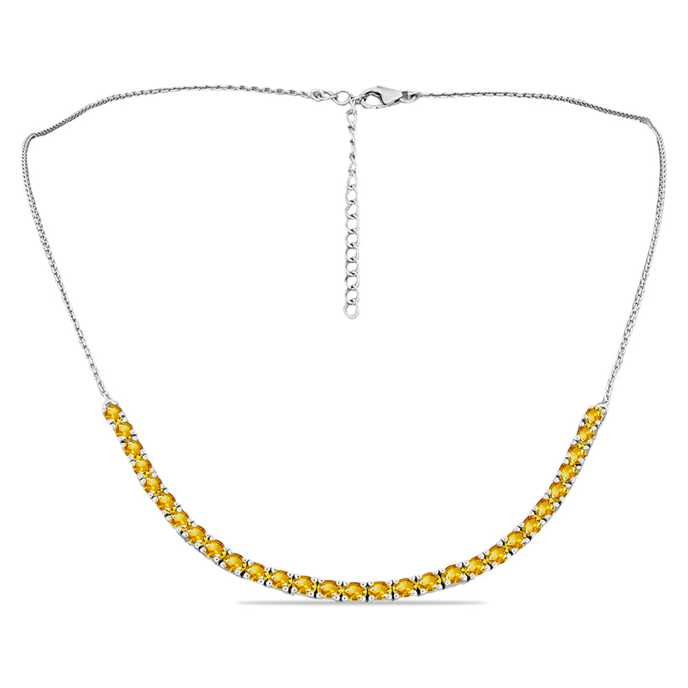 Silberhalskette mit Zitrin aus dem Ural 1 