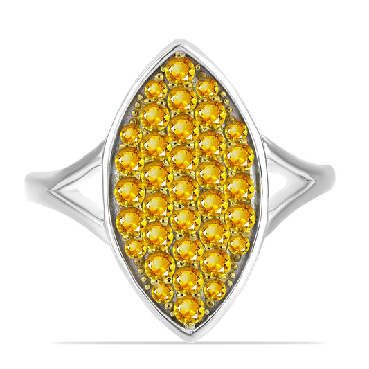 Silberring mit Zitrin aus dem Ural