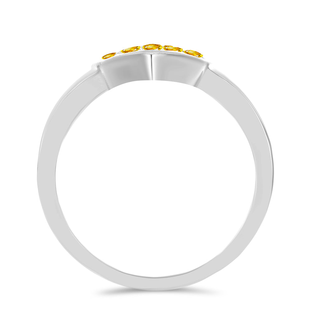 Silberring mit Zitrin aus dem Ural