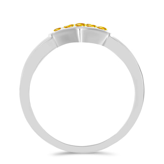 Silberring mit Zitrin aus dem Ural