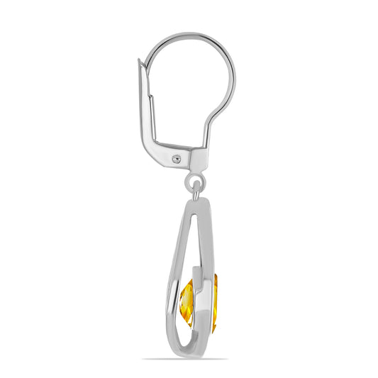 Silberohrringe mit Zitrin aus dem Ural