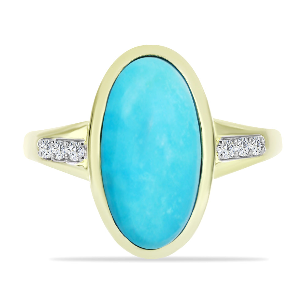 Goldplattierter Silberring mit Dornröschen Türkis und weißem Topas 1 