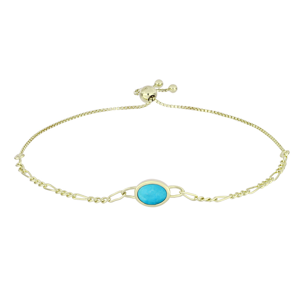 Goldplattiertes Silberarmband mit Dornröschen Türkis