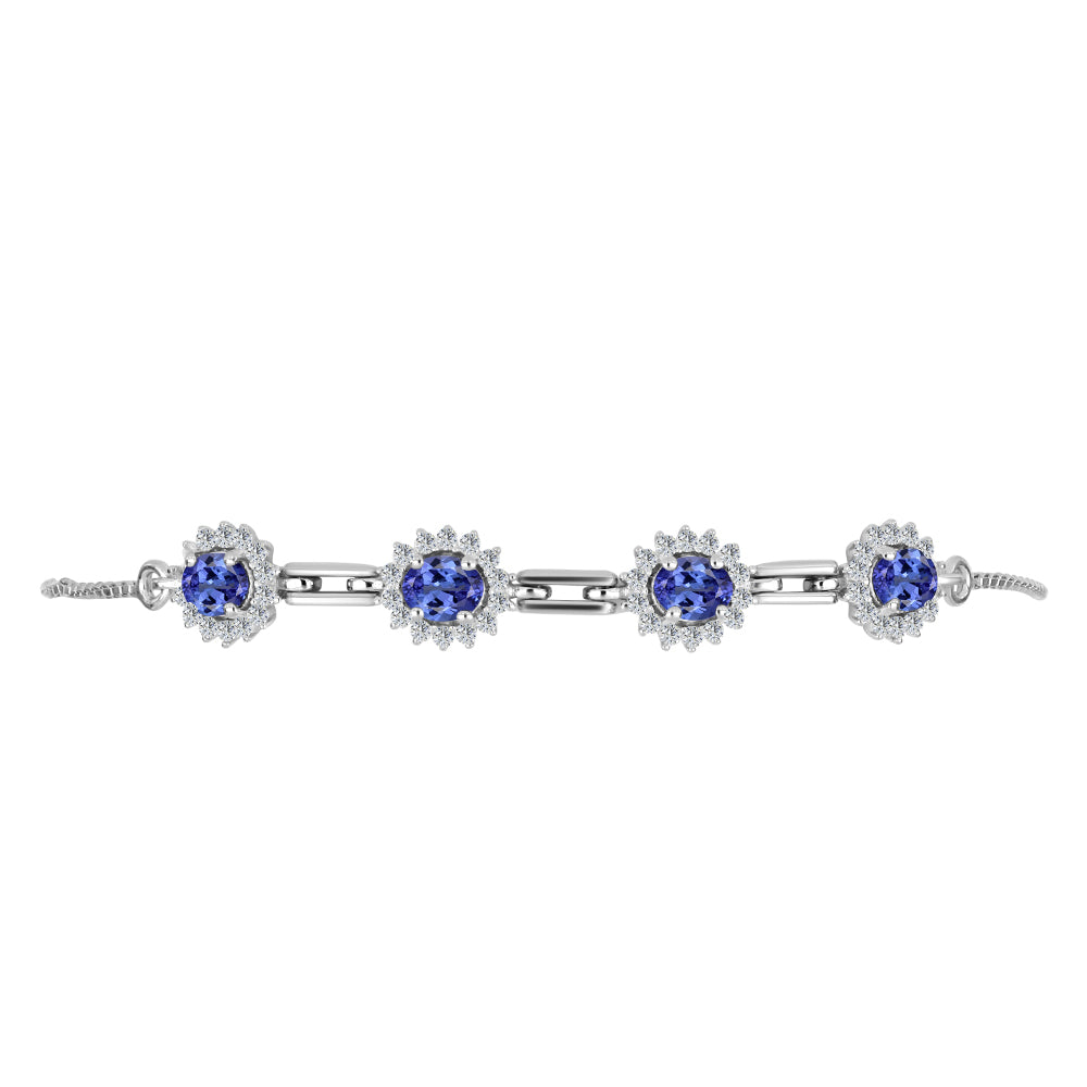 Silberarmband mit Tansanit und weißem Topas 2 