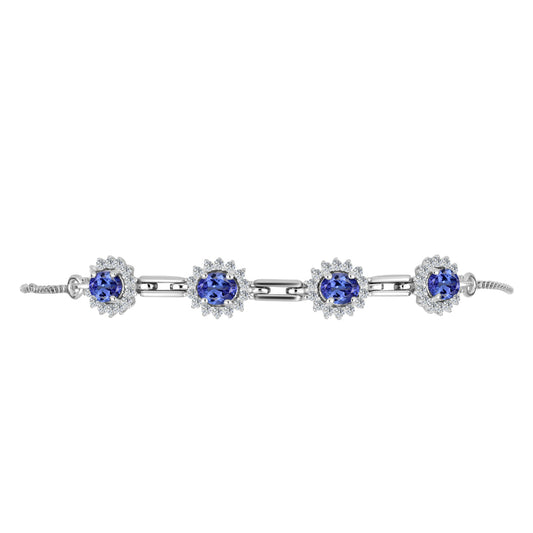 Silberarmband mit Tansanit und weißem Topas