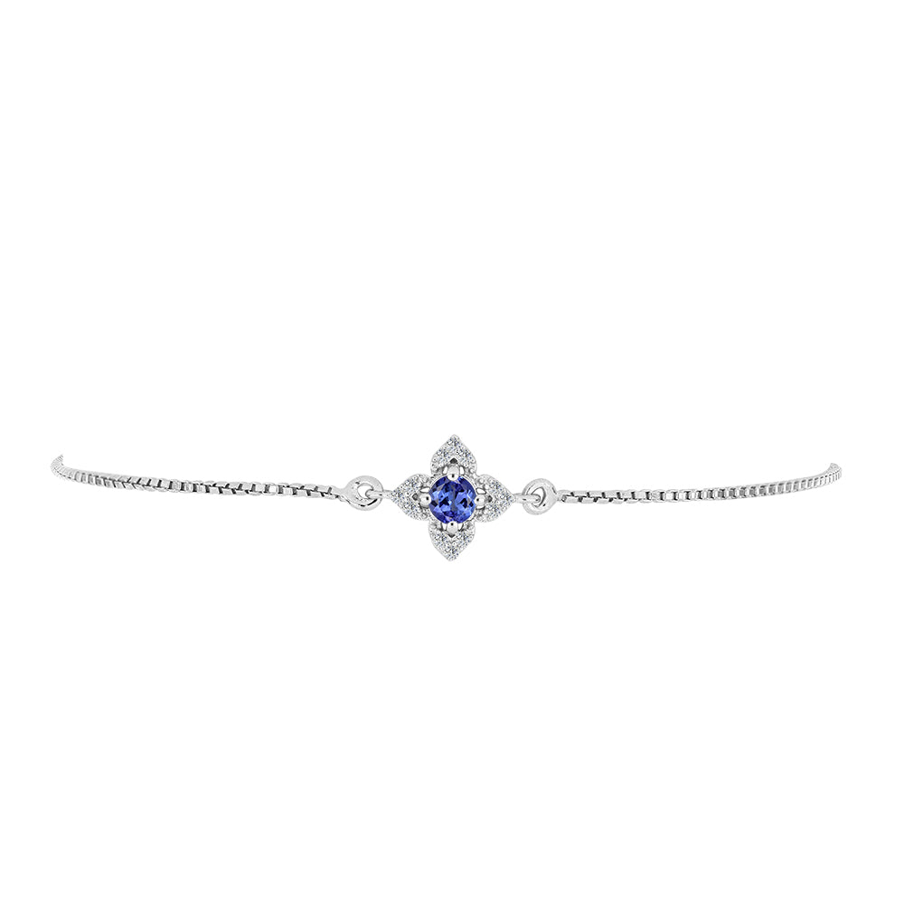Silberarmband mit Tansanit und weißem Topas 1 