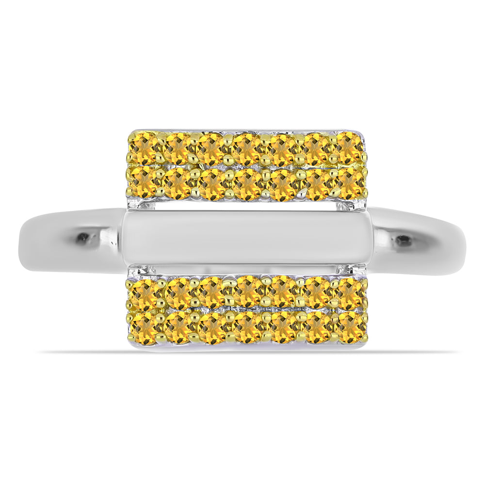 Goldplattierter Silberring mit Zitrin aus dem Ural 2 