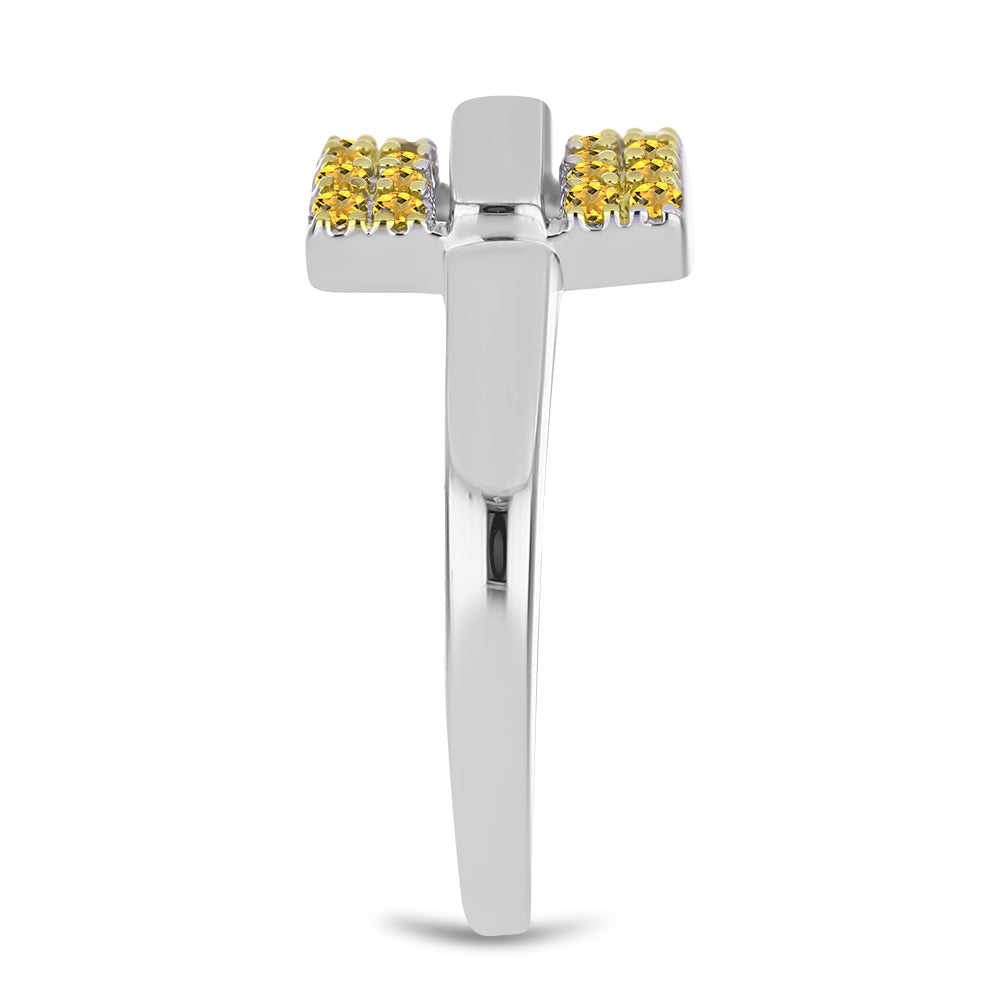 Goldplattierter Silberring mit Zitrin aus dem Ural 4 