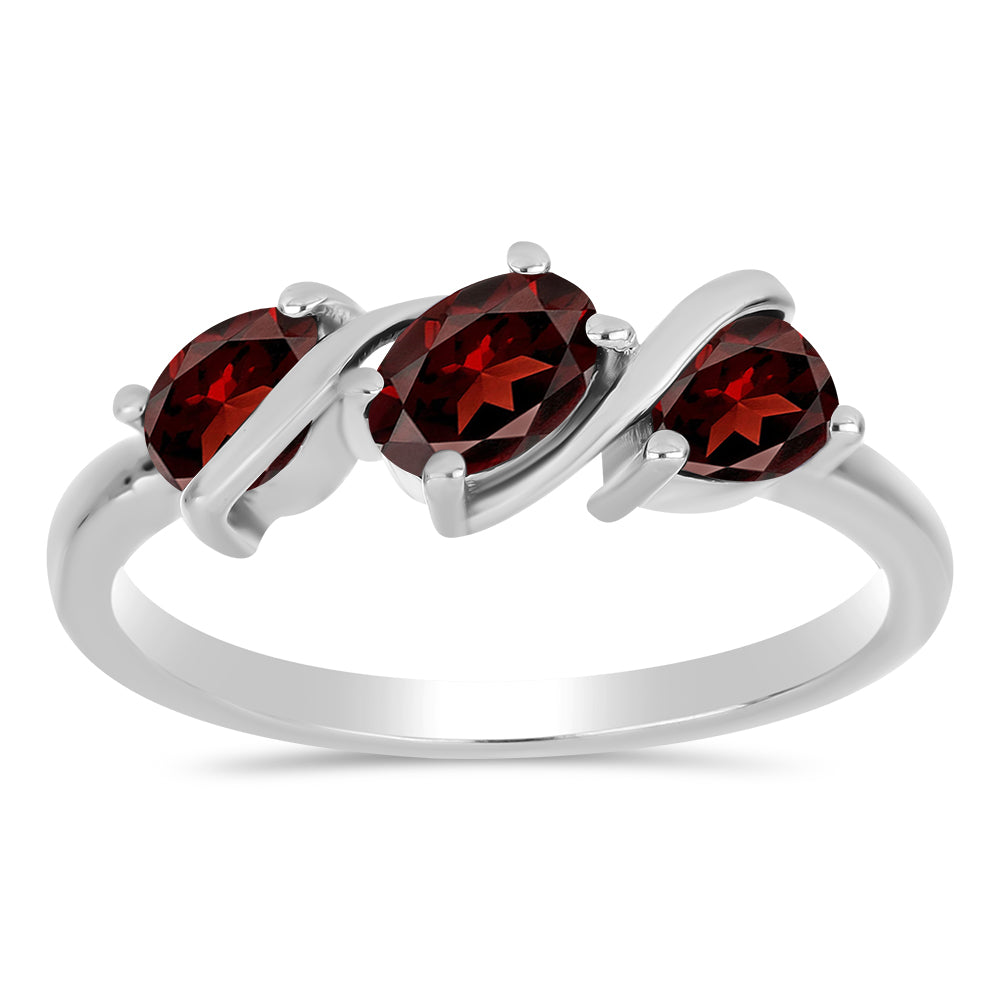 Silberring mit Barton Granat 3 