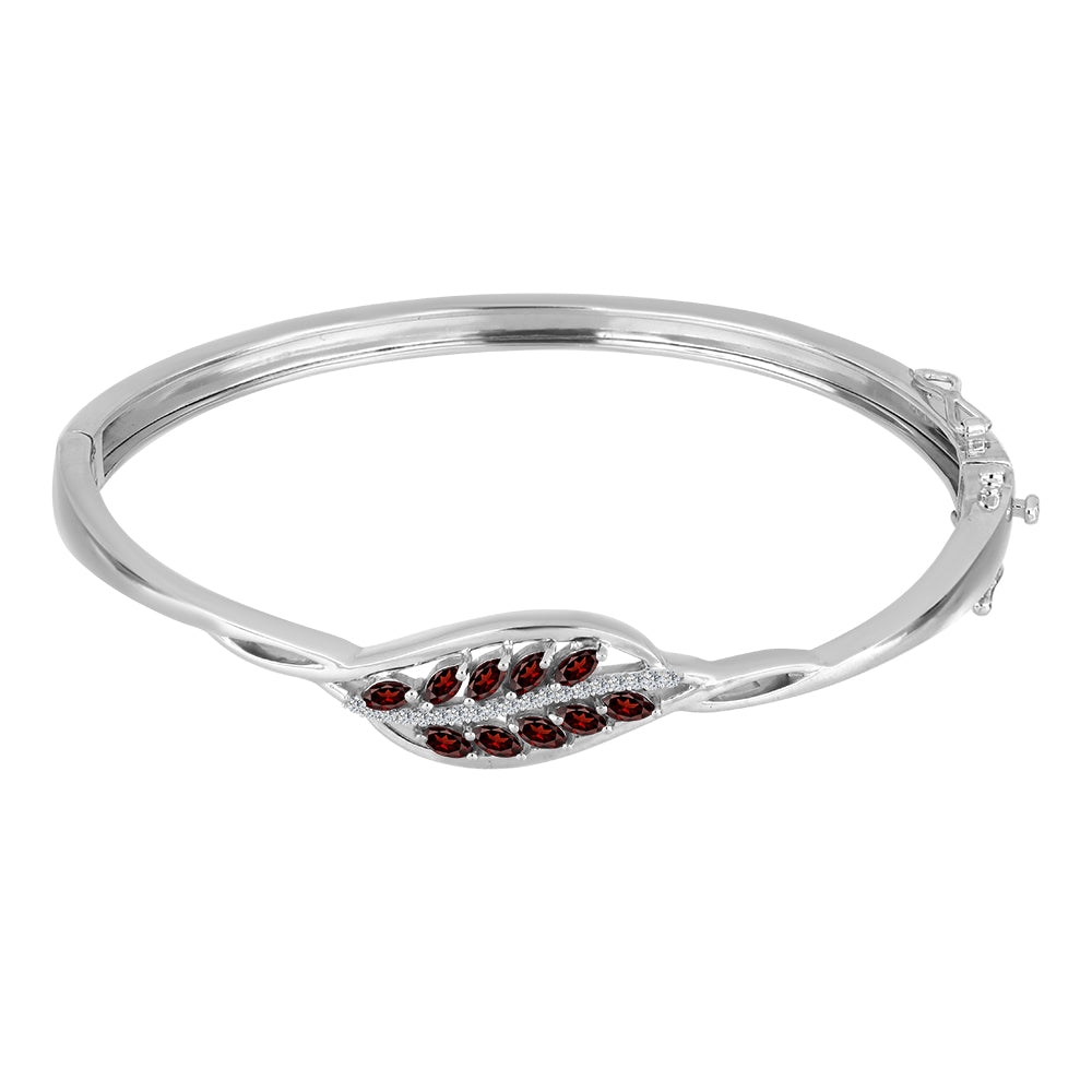 Silberarmband mit Barton Granat und weißem Topas