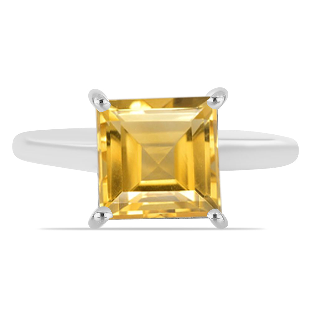 Silberring mit Zitrin aus dem Ural