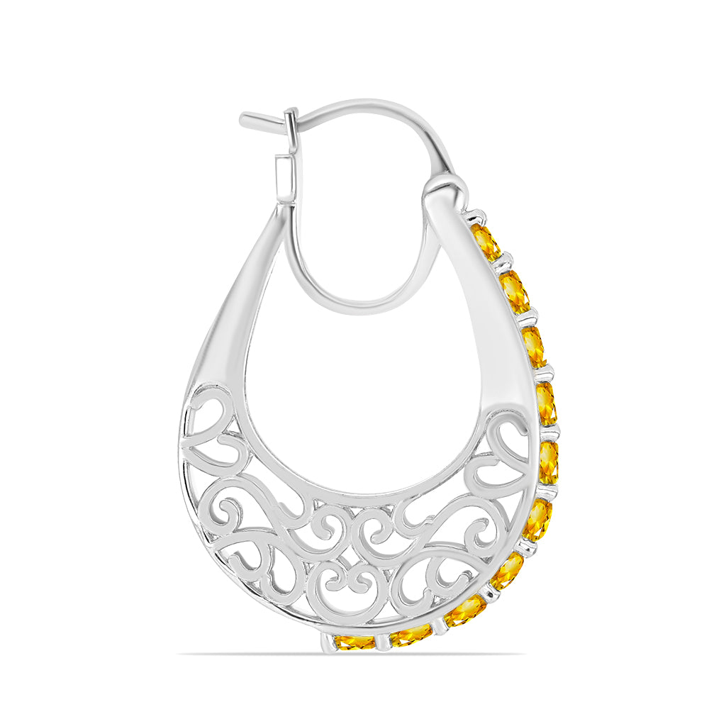 Silberohrringe mit Zitrin aus dem Ural 1 