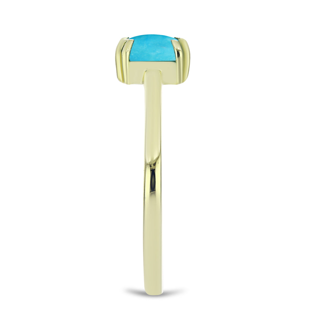 Goldplattierter Silberring mit Dornröschen Türkis 4 