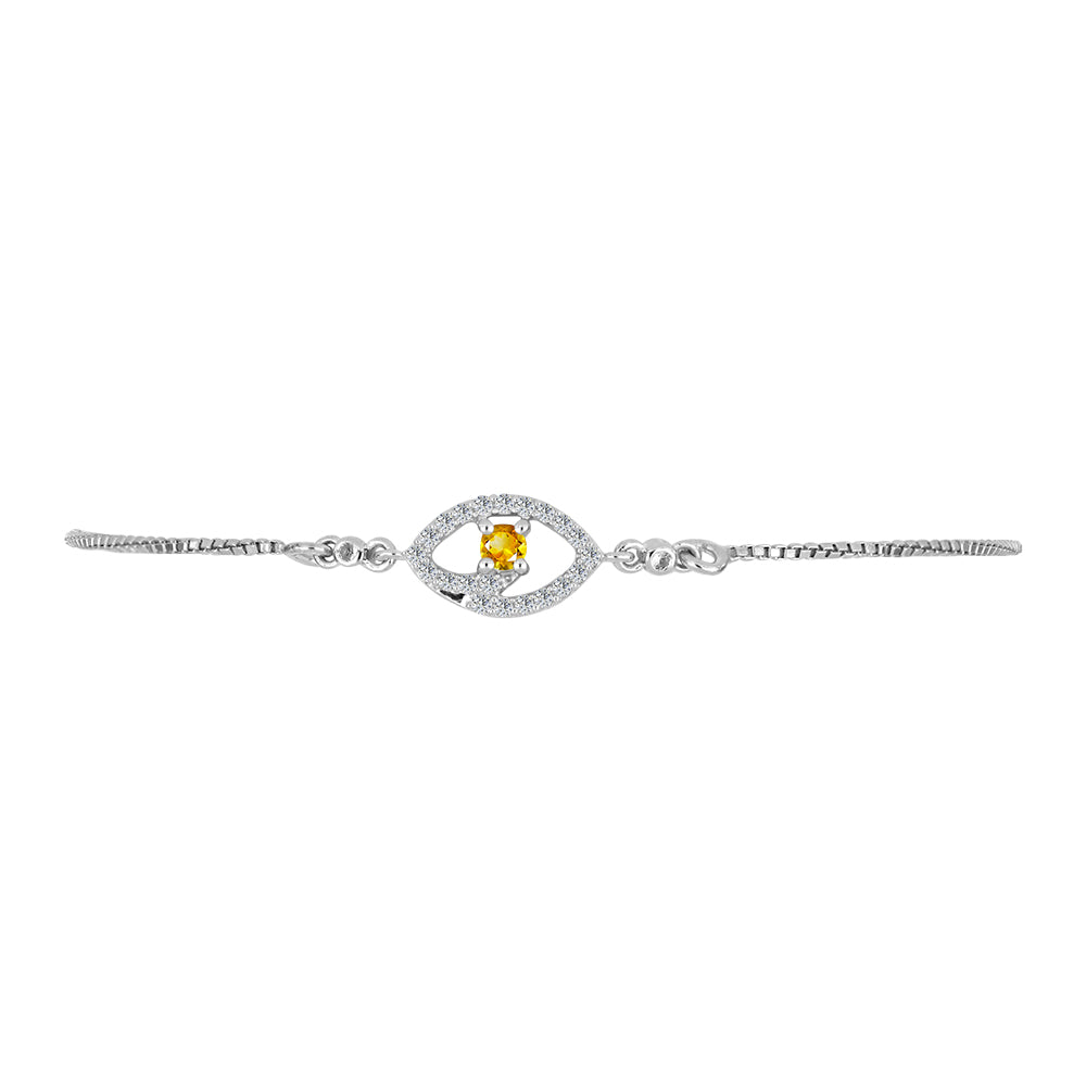 Silberarmband mit Zitrin aus dem Ural und weißem Topas 2 