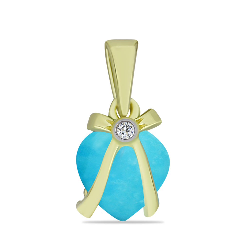 Goldplattierter Silberanhänger mit Dornröschen Türkis und weißem Topas 1 