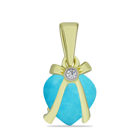 Goldplattierter Silberanhänger mit Dornröschen Türkis und weißem Topas