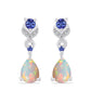 Silberohrringe mit Tansanit und äthiopischem Opal aus Lega Dembi