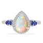 Silberring mit Tansanit und äthiopischem Opal aus Lega Dembi