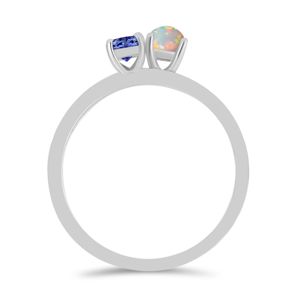 schmuckgarnitur aus Silber mit Tansanit und äthiopischem Opal aus Lega Dembi 2 
