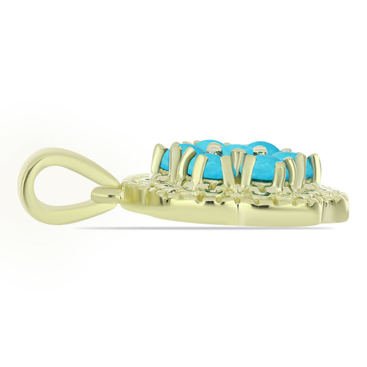 Goldplattierter Silberanhänger mit Dornröschen Türkis