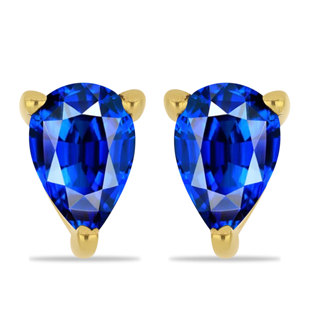 Goldplattierte Silberohrringe mit australischem blauem Saphir 1 