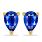 Goldplattierte Silberohrringe mit australischem blauem Saphir