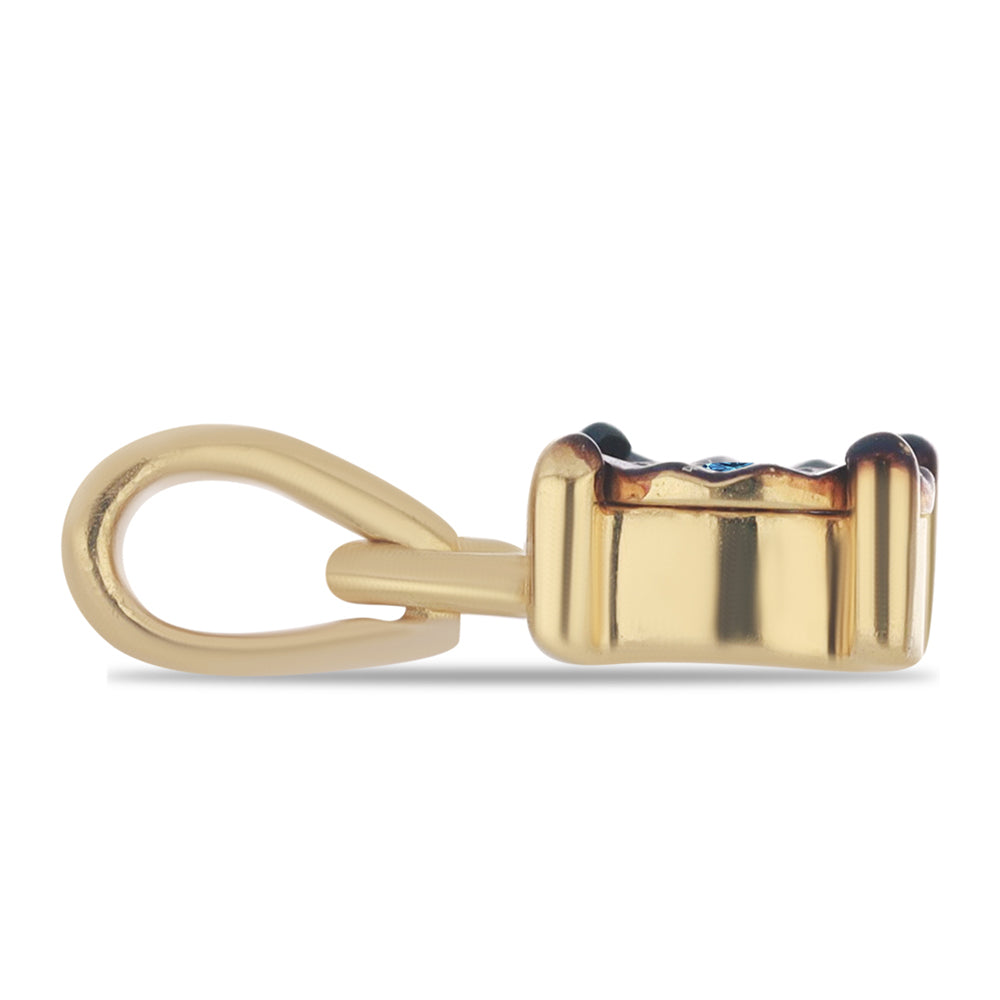 Goldplattierter Silberanhänger mit blauem Diamant 2 