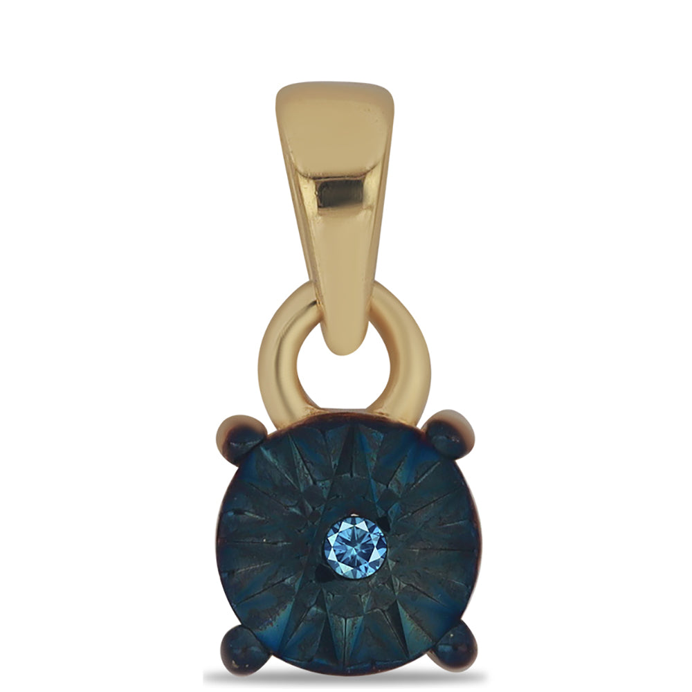 Goldplattierter Silberanhänger mit blauem Diamant 1 