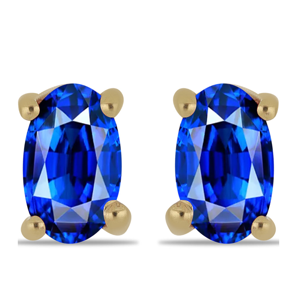 Goldplattierte Silberohrringe mit australischem blauem Saphir