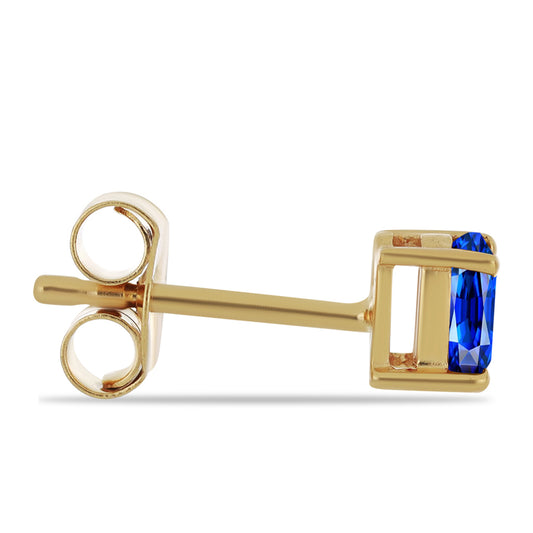 Goldplattierte Silberohrringe mit australischem blauem Saphir