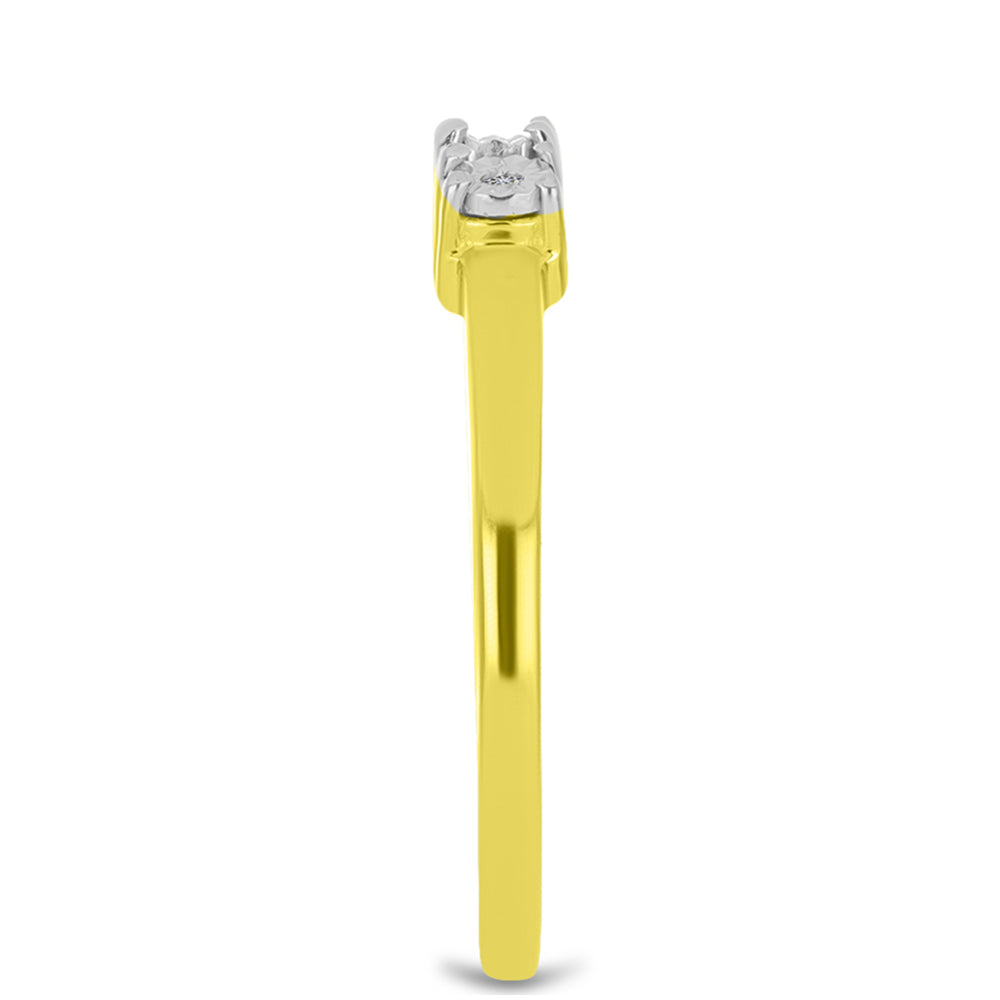 Goldplattierter Silberring mit weißem Diamant 4 