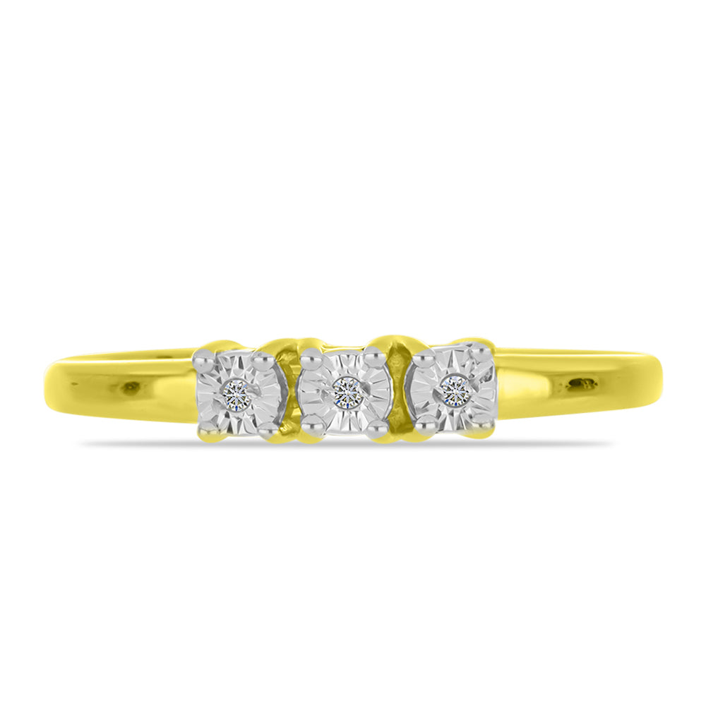 Goldplattierter Silberring mit weißem Diamant 1 