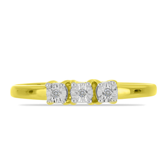 Goldplattierter Silberring mit weißem Diamant
