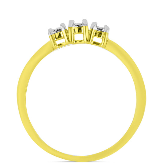 Goldplattierter Silberring mit weißem Diamant