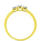 Goldplattierter Silberring mit weißem Diamant