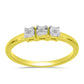 Goldplattierter Silberring mit weißem Diamant