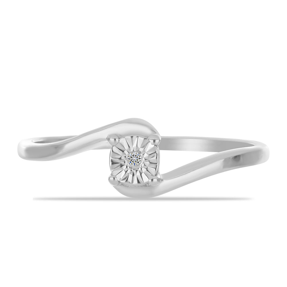 Silberring mit weißem Diamant