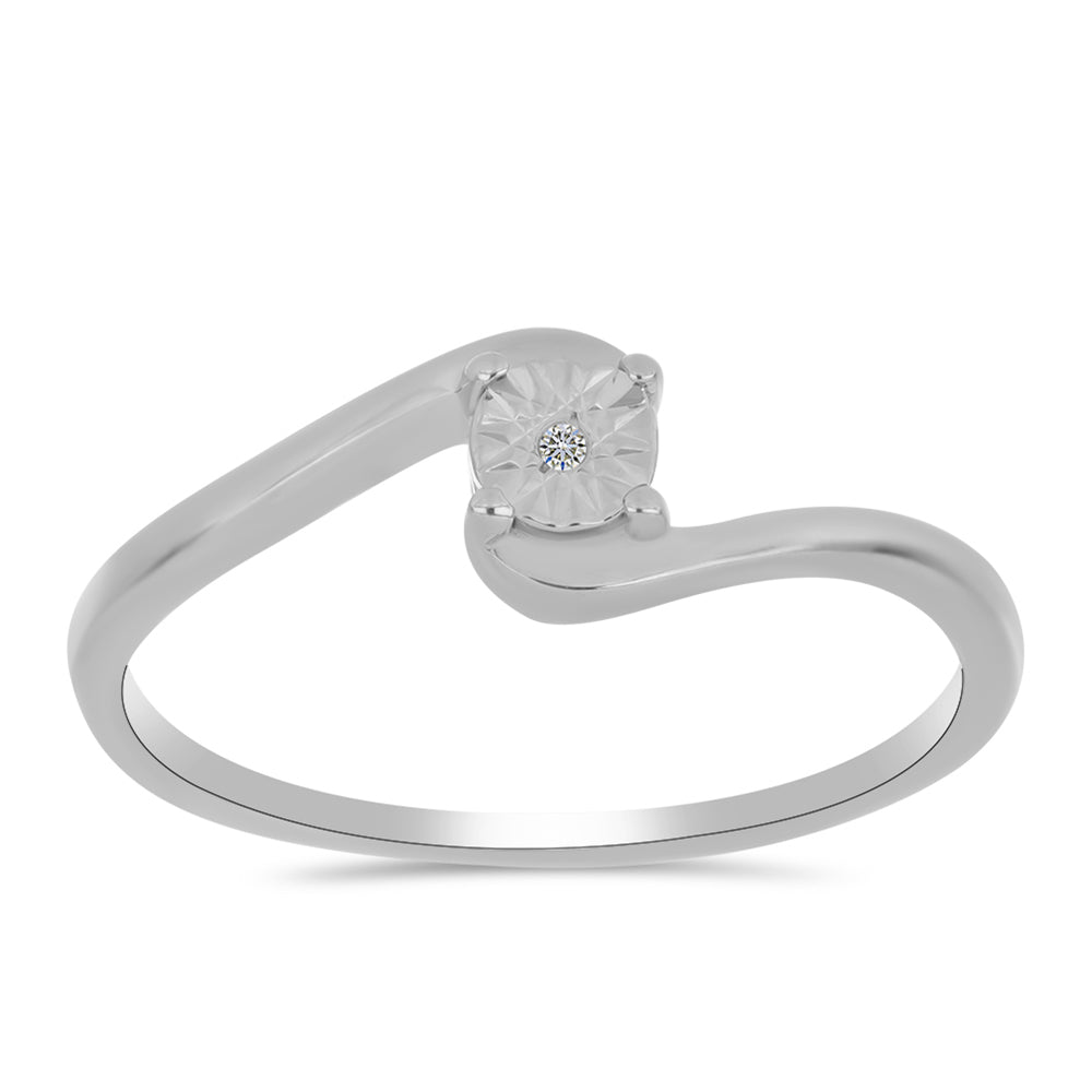 Silberring mit weißem Diamant