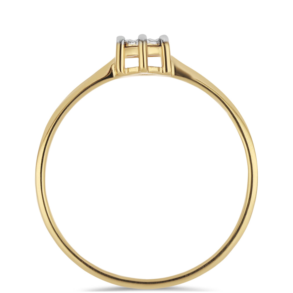 Goldplattierter Silberring mit weißem Diamant 2 