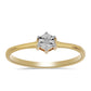 Goldplattierter Silberring mit weißem Diamant