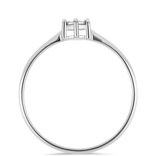 Silberring mit weißem Diamant