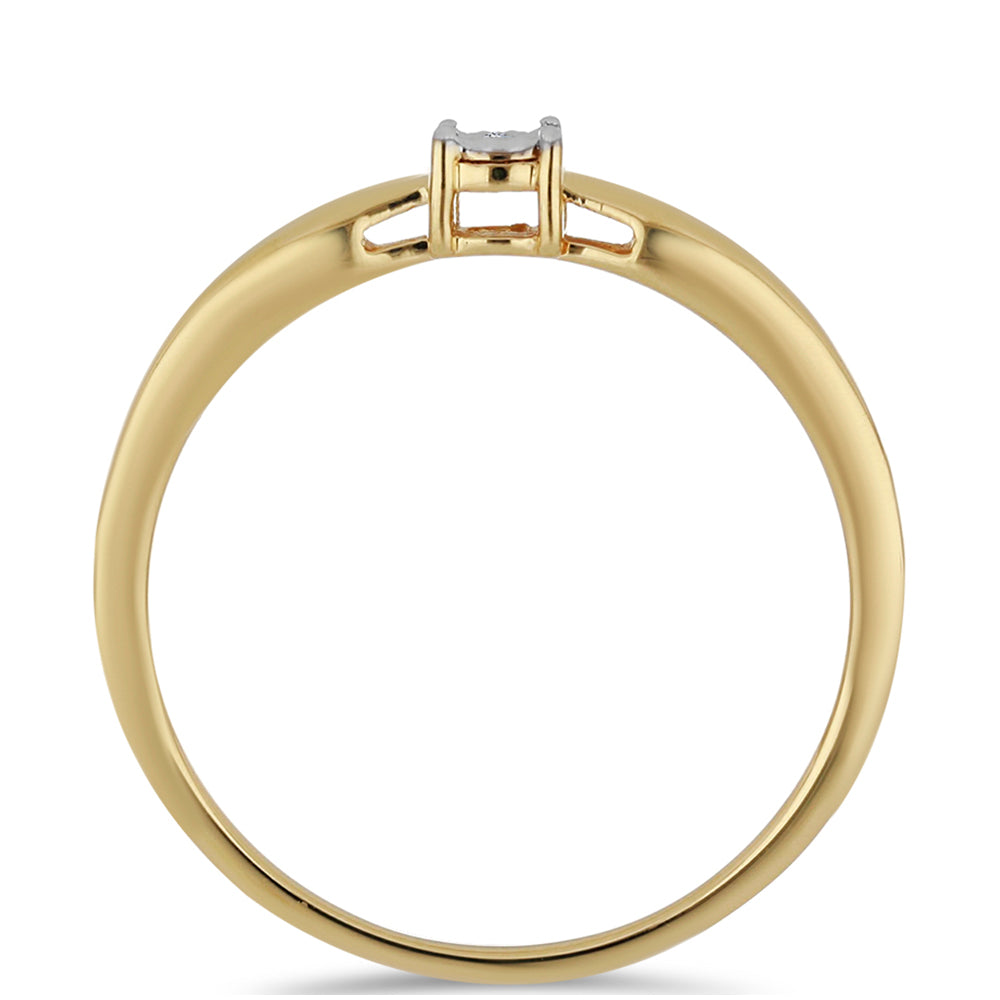Goldplattierter Silberring mit weißem Diamant 2 