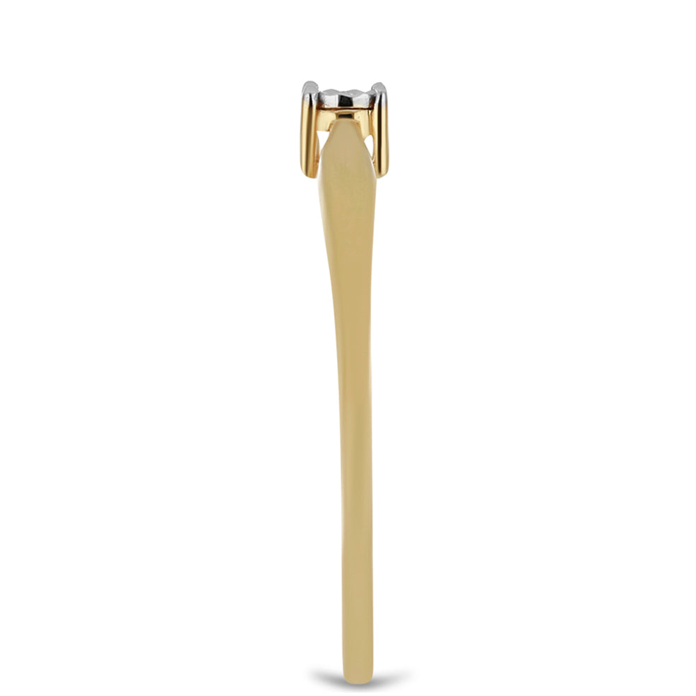 Goldplattierter Silberring mit weißem Diamant 4 