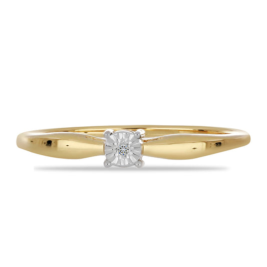 Goldplattierter Silberring mit weißem Diamant
