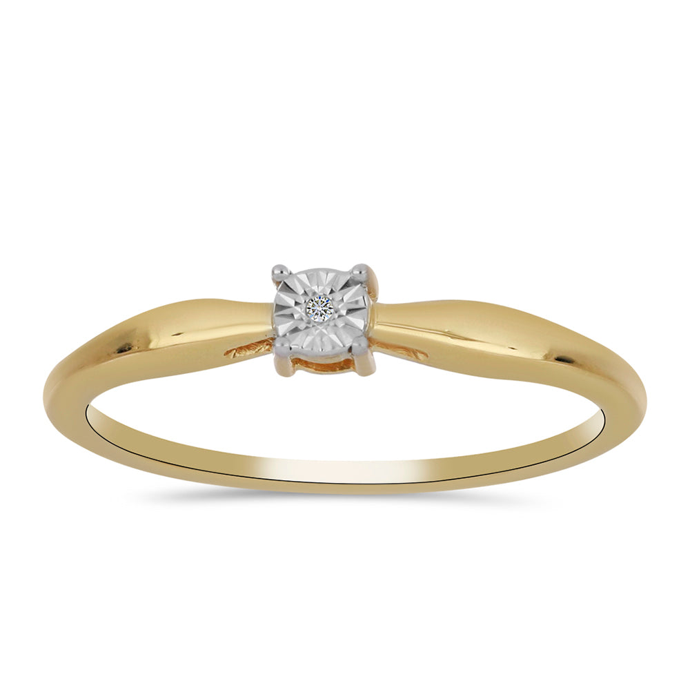 Goldplattierter Silberring mit weißem Diamant