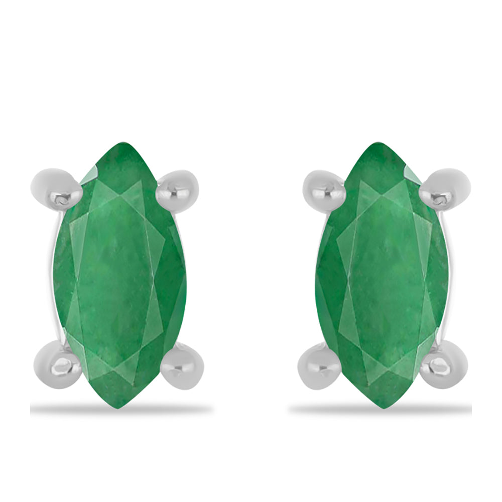 Silberohrringe mit brasilianischem Smaragd