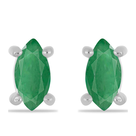 Silberohrringe mit brasilianischem Smaragd